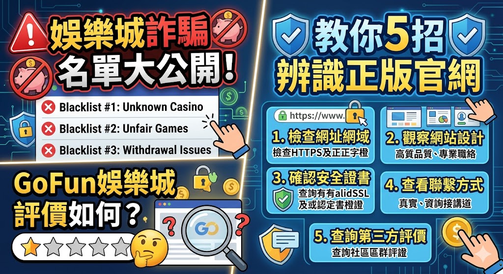 娛樂城詐騙名單大公開！GoFun娛樂城評價如何？教你5招辨識正版官網