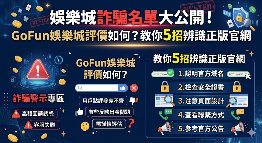 娛樂城詐騙名單大公開！GoFun娛樂城評價如何？教你5招辨識正版官網