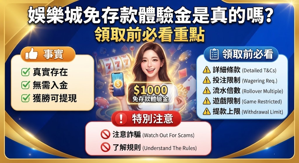 免存款體驗金是真的嗎?領取前必看重點 免存款體驗金是真的嗎?領取前必看重點