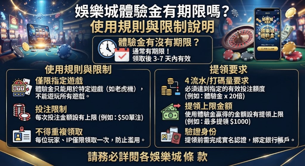 體驗金使用規則與限制說明