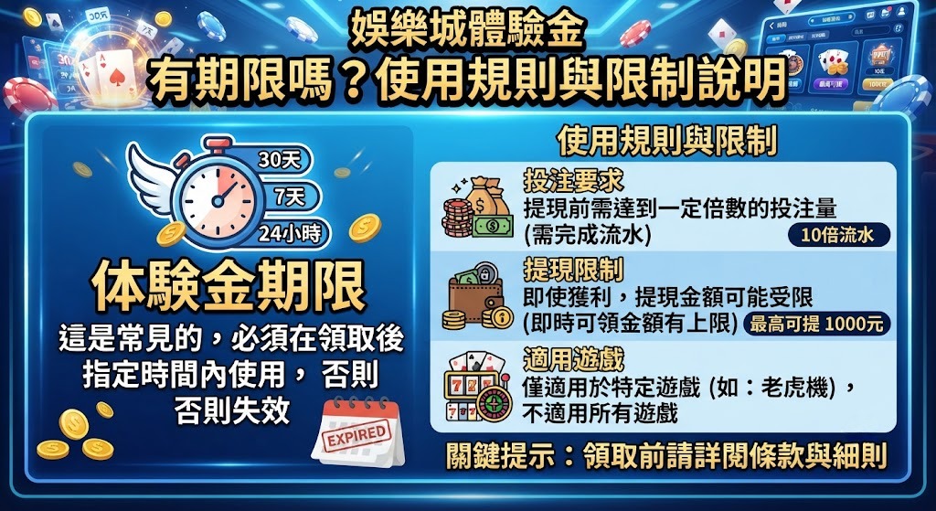 體驗金使用規則與限制說明